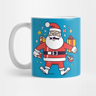 Pop Art Santa: A Colorful and Cheerful Christmas Illustration Mug